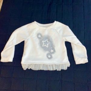 TCP WHITE SILVER SPARKLY LACE LINED SWEATSHIRT